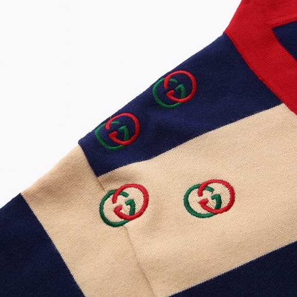 BRAND NEW Gucci Embroidered Striped Knit Cardigan Multiple Coloured - Picture 4 of 8